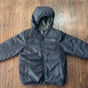 Black and olive green reversible north face jacket